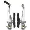 FISCHER V-Brake Felgenbremse-Set mit Bremsbelägen für Aluminiumfelgen, vorne oder hinten, silber 85202