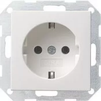 Gira System 55 Schuko Steckdose, Reinweiß Seidenmatt, 16 A, Unterputz 018827
