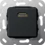 Gira HDMI Wandplatteneinsatz 2.0a+ HDR, 1-Port, Mattschwarz 567010