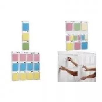 HELIT PLACATIV Wanddisplay, 6 A4 Hochformat + 12 1/3 A4 Fächer, klar SAN, 35 mm Tiefe H6812302