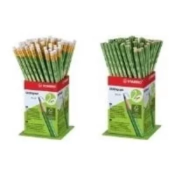 STABILO GREENgraph HB Bleistifte, 60er-Display mit Radiergummi, sechskantig, FSC-zertifiziert 6004/60-1