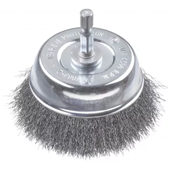 kwb Drahtbürste Topf 75 mm, 0,2 mm gewellter Stahl, 6 mm Schaft für Metall und Stein 606310