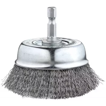 kwb Drahtbürste Topf 75 mm, 0,2 mm gewellter Stahl, 6 mm Schaft für Metall und Stein 606310