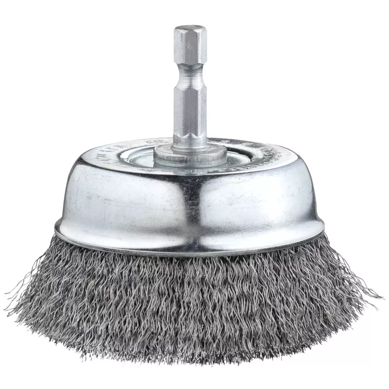 kwb Drahtbürste Topf 75 mm, 0,2 mm gewellter Stahl, 6 mm Schaft für Metall und Stein 606310