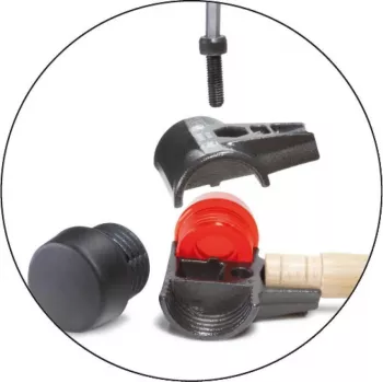Wiha 26582 Sicherheits-Soft-Face-Hammer, schwarz/weiße Bahnen, 3000 g, Hickory-Stiel