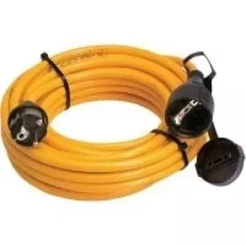 AS Schwabe 25 m oranges Gummi-Verlängerungskabel mit Schutzkontakt-Stecker und -Kupplung, 3G1,5 mm², IP44, 16 A, 230 V 59225