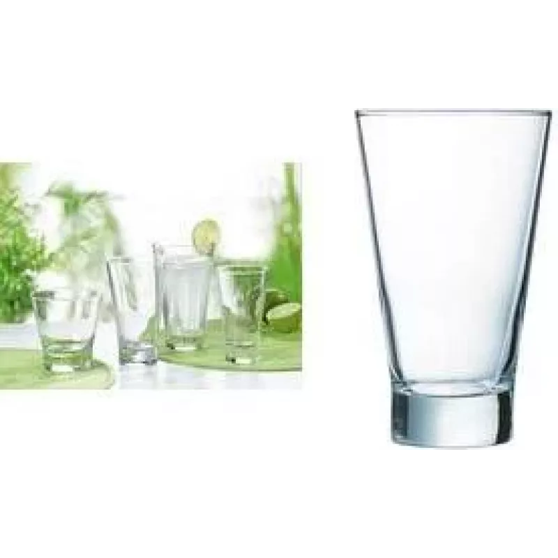 Esmeyer Arcoroc Shetland Trinkglas, 350 ml, Glas, spülmaschinenfest, schwerer Boden, 1 Stück 410-343