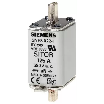 Siemens NH-Sicherungseinsatz 160 A, Größe 00, gG, 500 V AC/250 V DC, Messerkontakte, Frontindikator 3NE8 024-1