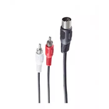 Shiverpeaks BASIC-S DIN 5-Pin Stecker auf 2 RCA Stecker Audiokabel, 1,5 m, Schwarz BS10312