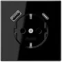 JUNG LS 1520-15 CA SW SCHUKO-Steckdose 16 A mit USB-Ladegerät 1 x Typ A + 1 x Typ C, Safety Plus, Serie LS, schwarz