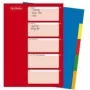 HERLITZ A4 Kunststoff-Register, 10-teilig, blanko, sortierte Farben, PP 0,12 mm, Mehrfachlochung, mit Deckblatt (10715415)