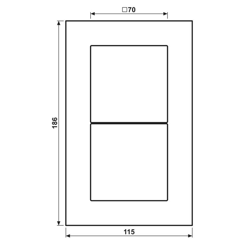JUNG LSP 982 GLAS Glasrahmen 2-fach, LS PLUS, 115 x 186 x 11 mm