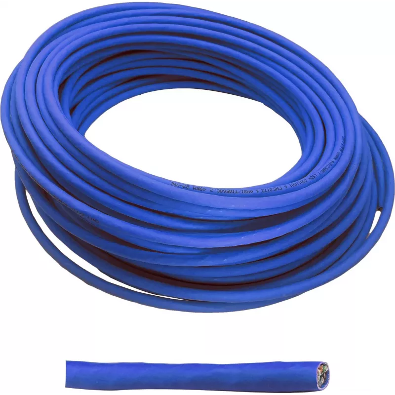 HELOS Cat 8.1 S/FTP PiMF Installationskabel, LSZH, Blau, 100m Ring