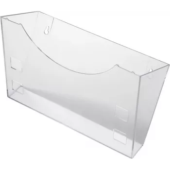 HELIT H6103008 Wandhalterung für Prospekthalter, Grau-Transparent