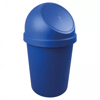 helit Runder Abfallbehälter mit Schwingdeckel, 45 Liter, Blau, Polypropylen, Ø400 mm x H700 mm (H2401334)