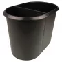 HELIT the double Papierkorb, oval, 20 L, schwarz, PE, ohne Deckel, Teil 1 (H6103795)