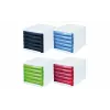 HELIT H6129498 Schubladenbox, 5 Schubladen, Hellgrau/Schwarz, Polystyrol/ABS, stapelbar