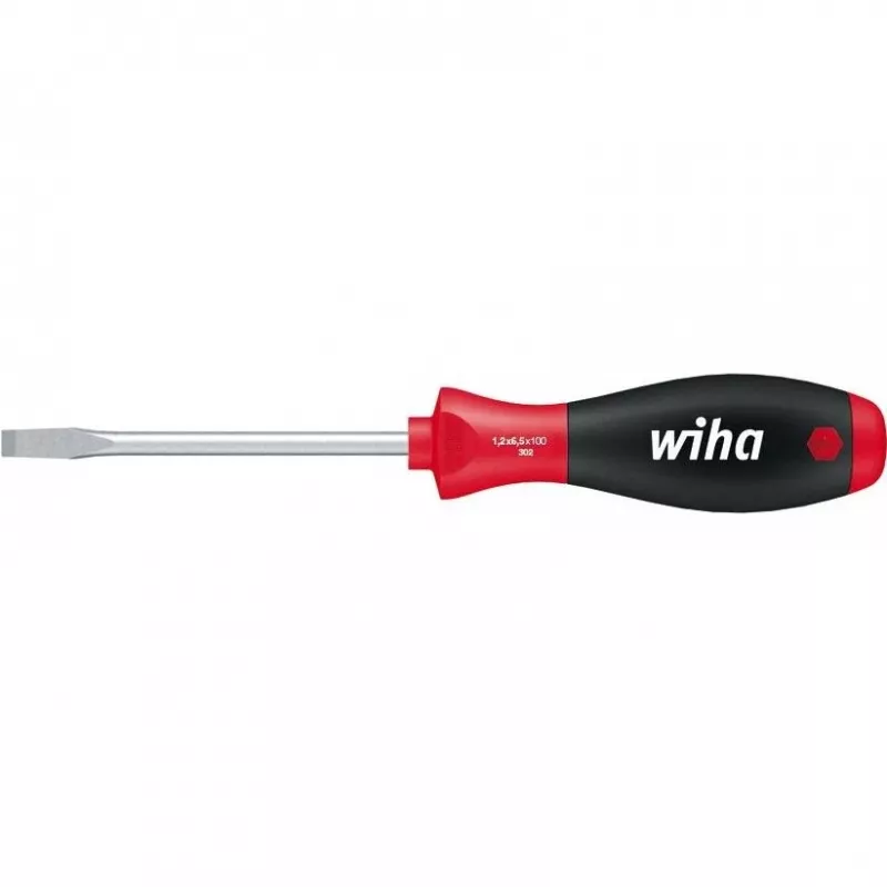Wiha SoftFinish Schlitz-Schraubendreher 6,5 mm Klingenbreite, 150 mm Klingenlänge, DIN ISO 2380 00703