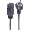 SHIVERPEAKS Basic Stromkabel Schuko auf IEC C19, 3 m, 16 A, Schwarz BS60015-S