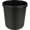 HELIT H6106495 Flammhemmender runder Abfallbehälter, 18 L, Schwarz