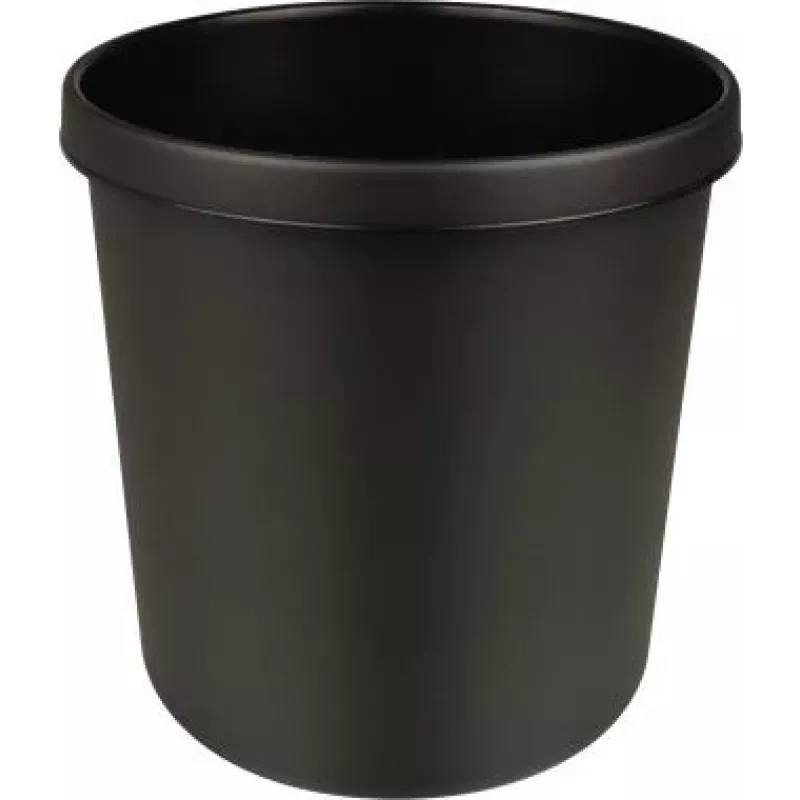 HELIT H6106495 Flammhemmender runder Abfallbehälter, 18 L, Schwarz