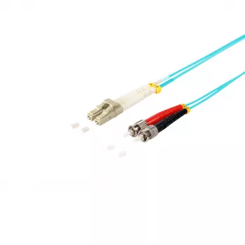 SHIVERPEAKS S/CONN maximum connectivity LC/ST Duplex Multimode OM3 50/125µm Glasfaser-Patchkabel, Aqua, 5m (77945/3)