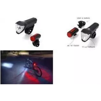 FISCHER Fahrrad LED-Beleuchtungsset TWIN, 50/25/15 Lux Frontlicht, USB-aufladbar, StVZO-zugelassen 50428