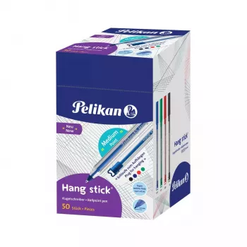 Pelikan Hang Stick Kugelschreiber, Transparent, verschiedene Tintenfarben, 1,0 mm, Einweg 400197418