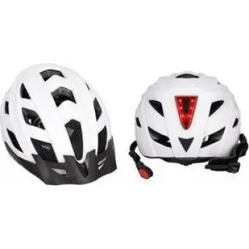 FISCHER Urban Plus Atlanta Fahrradhelm S/M Polycarbonat-Schale mit EPS-Innenausstattung, LED-Rücklicht, Insektenschutznetz, Visier 720031