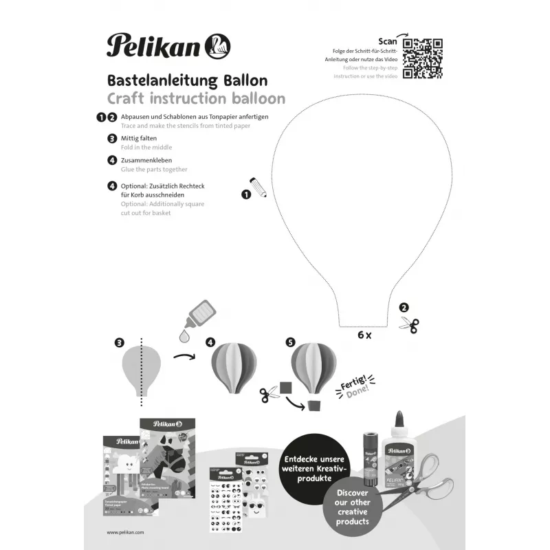 Pelikan Farbiger Tonkarton-Block DIN A5, 40 Blatt, 120 g/m², 21 Farben, oben geleimt 300002259