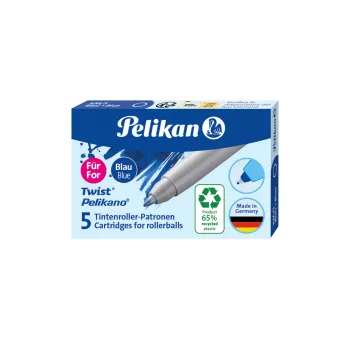 Pelikan Eco Rollerball-Nachfüllpatrone für Pelikano/Twist, Königsblau, 65% recycelter Kunststoff, 1 Stück 300010004