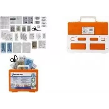 FIRST AID ONLY DIN 13157 Erste-Hilfe-Kasten, Orange, IP54, ABS, Wandmontage P-51002 00