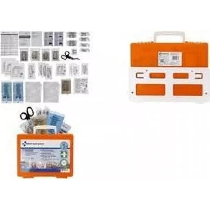 FIRST AID ONLY DIN 13157 Erste-Hilfe-Kasten, Orange, IP54, ABS, Wandmontage P-51002 00