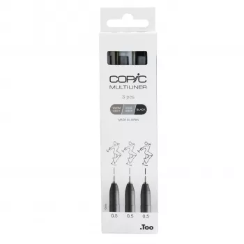 COPIC Multiliner Fineliner Schwarz 0,5 mm, 3 Stück (22075633)