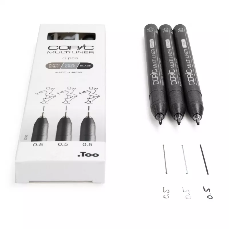 COPIC Multiliner Fineliner Schwarz 0,5 mm, 3 Stück (22075633)