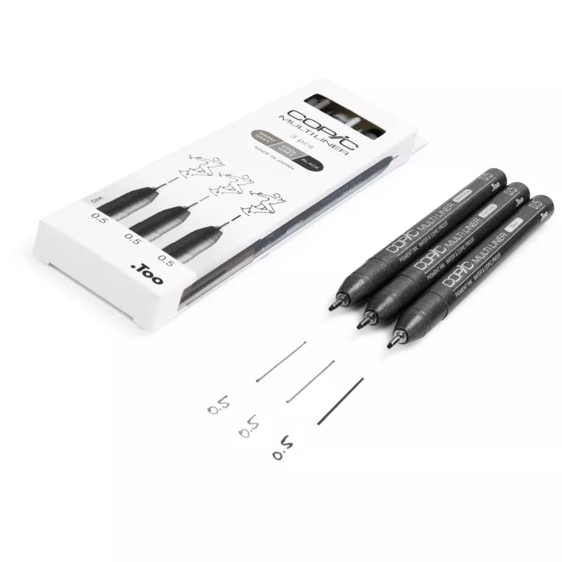 COPIC Multiliner Fineliner Schwarz 0,5 mm, 3 Stück (22075633)