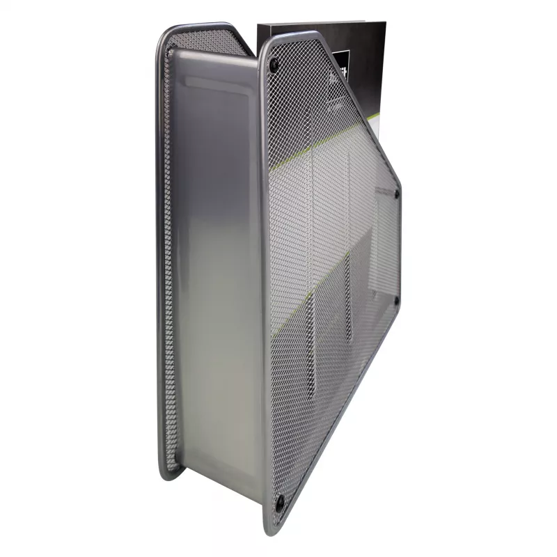 HELIT H2518000 Mesh Zeitschriftenhalter DIN A4 Drahtmetall Silber pulverbeschichtet, 1 Stück