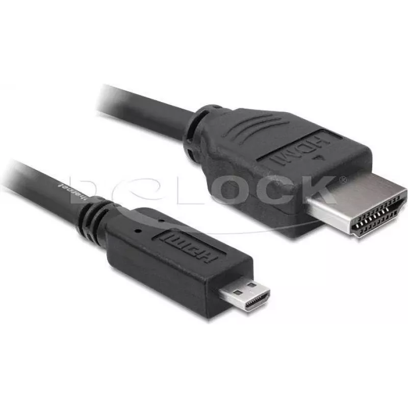 DeLOCK HDMI-auf-Micro-HDMI-Kabel 2 m, 32 AWG, High Speed mit Ethernet, 4K 82664