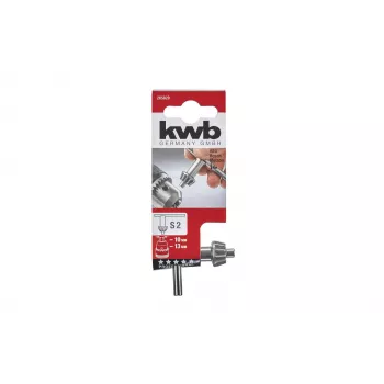KWB Bohrfutterschlüssel für Zahnkranz-Bohrfutter, S2, 10 mm Ritzel, gehärteter Stahl, schwarzer Griff 285820