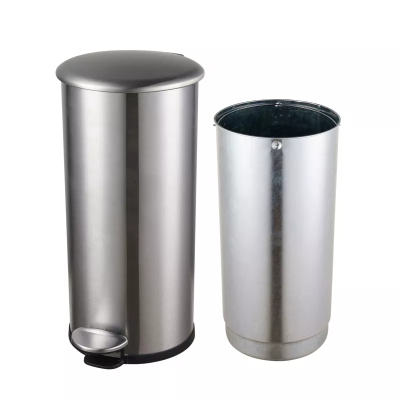 HELIT the zinc Tret-Abfalleimer 12 L Silber Edelstahl Rund Soft-Close H2406500