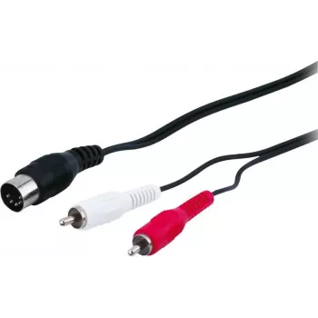 Wentronic AVK 114-150 1,5m 5-Pin DIN auf 2x RCA Stecker Audiokabel - Schwarz 50014