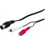Wentronic AVK 114-150 1,5m 5-Pin DIN auf 2x RCA Stecker Audiokabel - Schwarz 50014