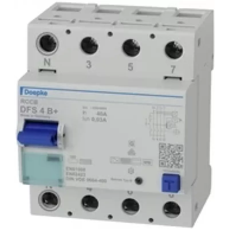 Doepke DFS 4 040-4/0.03-B+ Allstromsensitiver FI-Schutzschalter, 4-polig, 40 A, 30 mA, Typ B+ 09134895