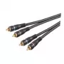 Wentronic AVK 132-1000 10 m RCA Audiokabel, 2x RCA Stecker auf 2x RCA Stecker, Schwarz 50434