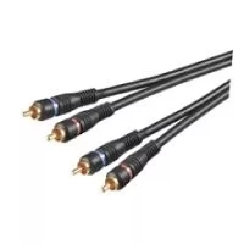 Wentronic AVK 132-1000 10 m RCA Audiokabel, 2x RCA Stecker auf 2x RCA Stecker, Schwarz 50434
