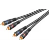 Wentronic AVK 132-1000 10 m RCA Audiokabel, 2x RCA Stecker auf 2x RCA Stecker, Schwarz 50434
