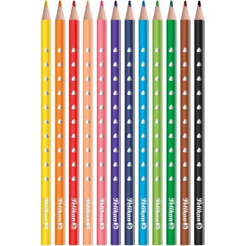 Pelikan 700634 Buntstifte 12er-Set, verschiedene Farben, sechskantiger Holzschaft, 3,3 mm bruchfeste Mine