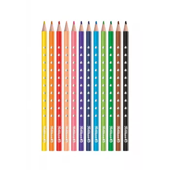 Pelikan 700634 Buntstifte 12er-Set, verschiedene Farben, sechskantiger Holzschaft, 3,3 mm bruchfeste Mine