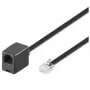Wentronic Goobay Modulares Verlängerungskabel RJ12 6P6C Stecker auf Buchse, 6 m, Schwarz 68264