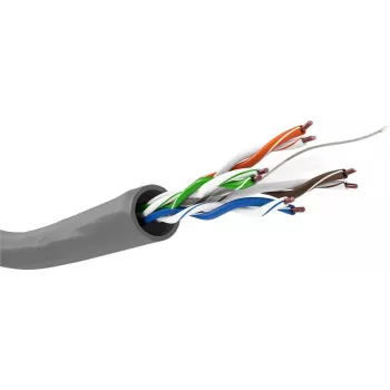 Wentronic Goobay CAT 6 Netzwerk-Installationskabel, U/UTP, Grau, 100 m - CU, AWG 23/1 (massiv), LSZH 68466